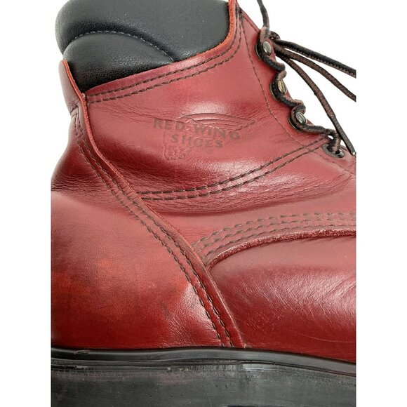 Red Wing Shoes Heritage 202 Leather Moc Toe Lace Work Boots Mens 10 E Oxblood Re main image 15